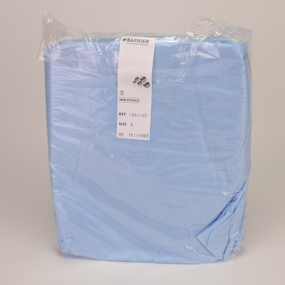 Barrier beschermjas Gr. L onsteriel blauw waterdicht, 50 stuks