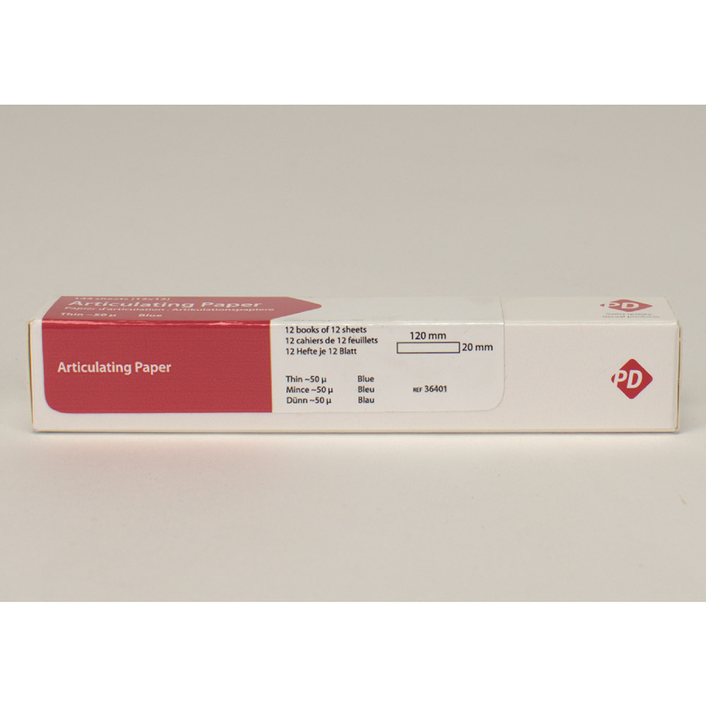 Articulatiepapier P.D. blauw dun recht, Verpakking