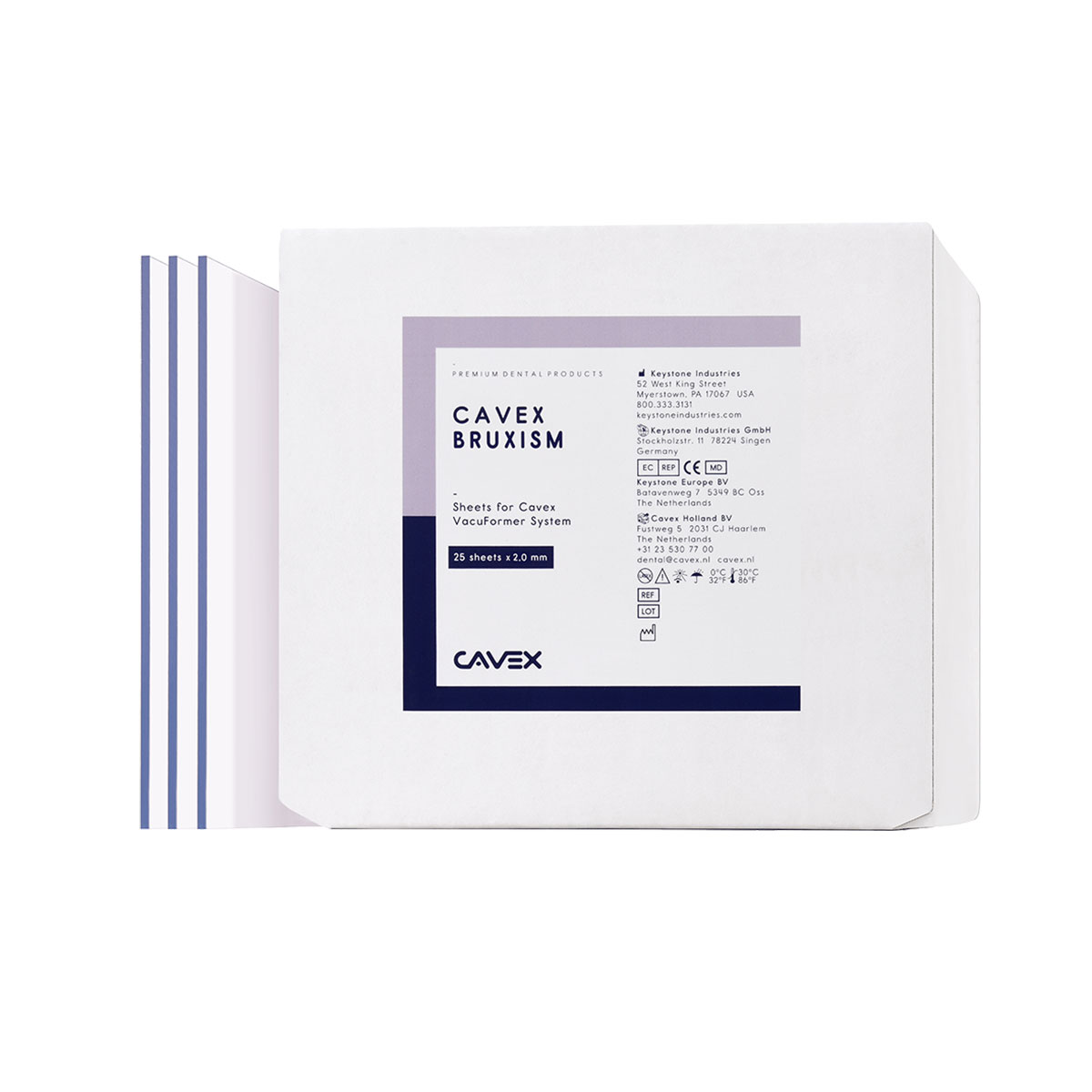 Cavex VF Dieptrekfolie Bruxisme 125 x 125 mm 2,00 mm, 25 stuks