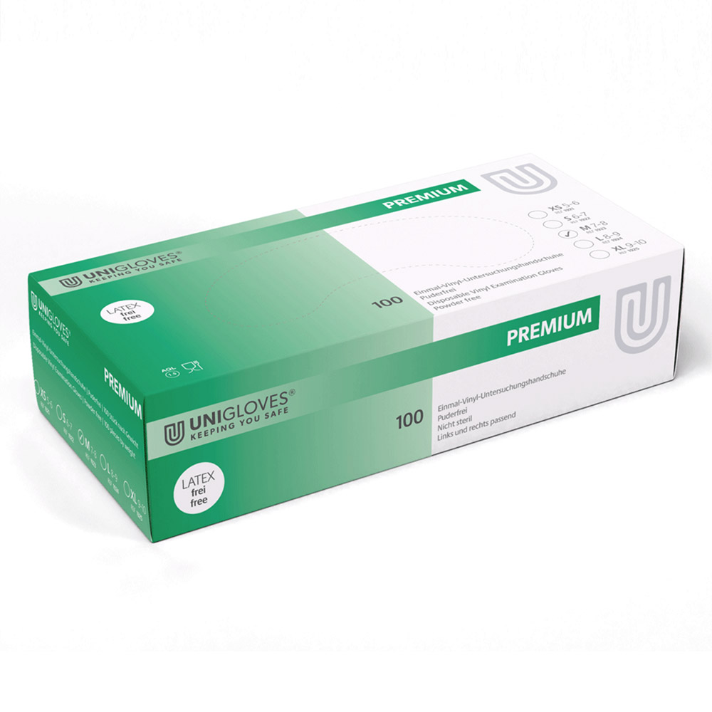 Premium Vinyl handschoenen poedervrij XL, 100 stuks