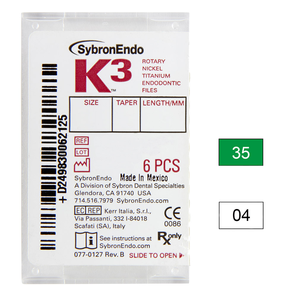 K3 NiTi-bestanden .04 Gr.35 30 mm, 6 stuks