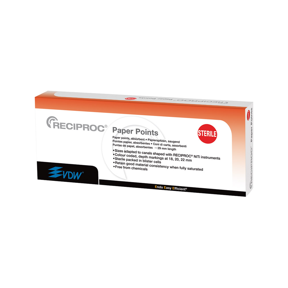 Reciproc papieren punten R50 steriel, 144 stuks