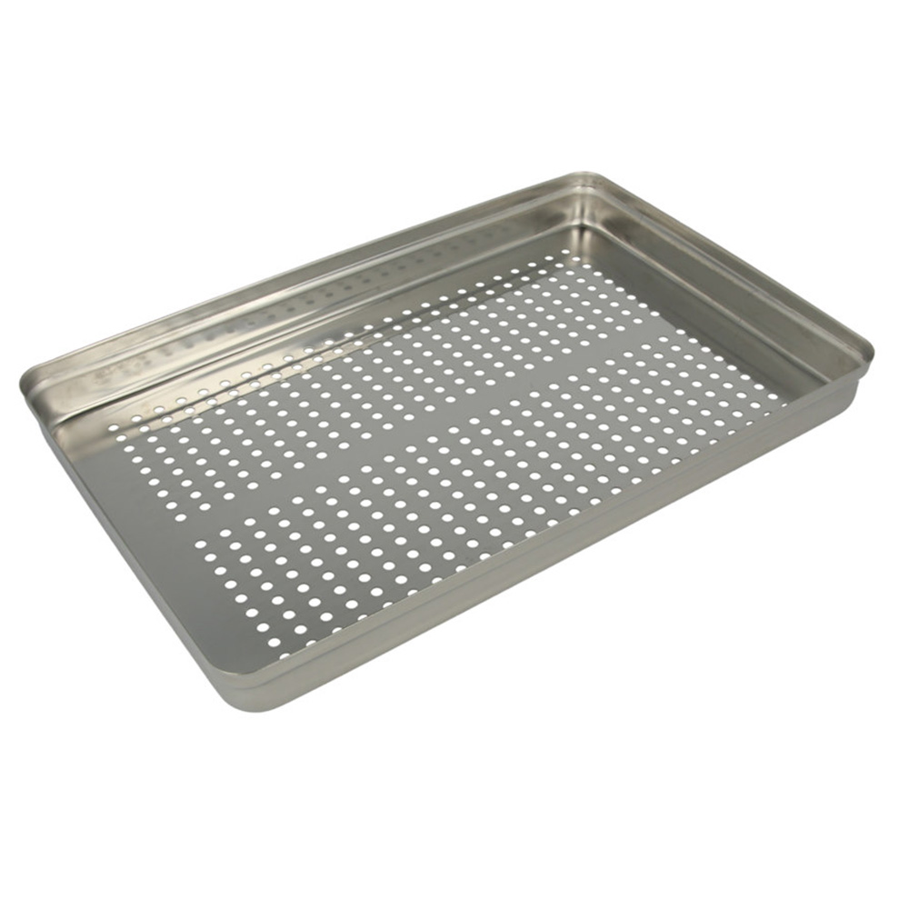 Roestvrijstalen tray met geperforeerd deksel 18 x 28, stuk