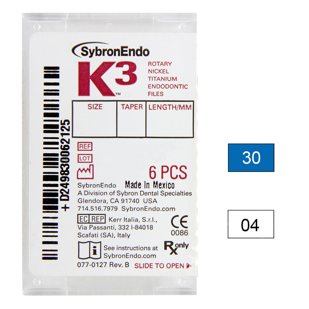 K3 NiTi-bestanden .04 Gr.30 21 mm, 6 stuks