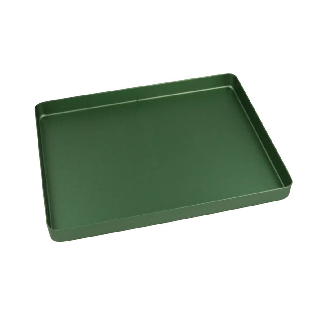 Tray aluminium bodem zonder gaten mini 18 x 14 cm groen, stuk