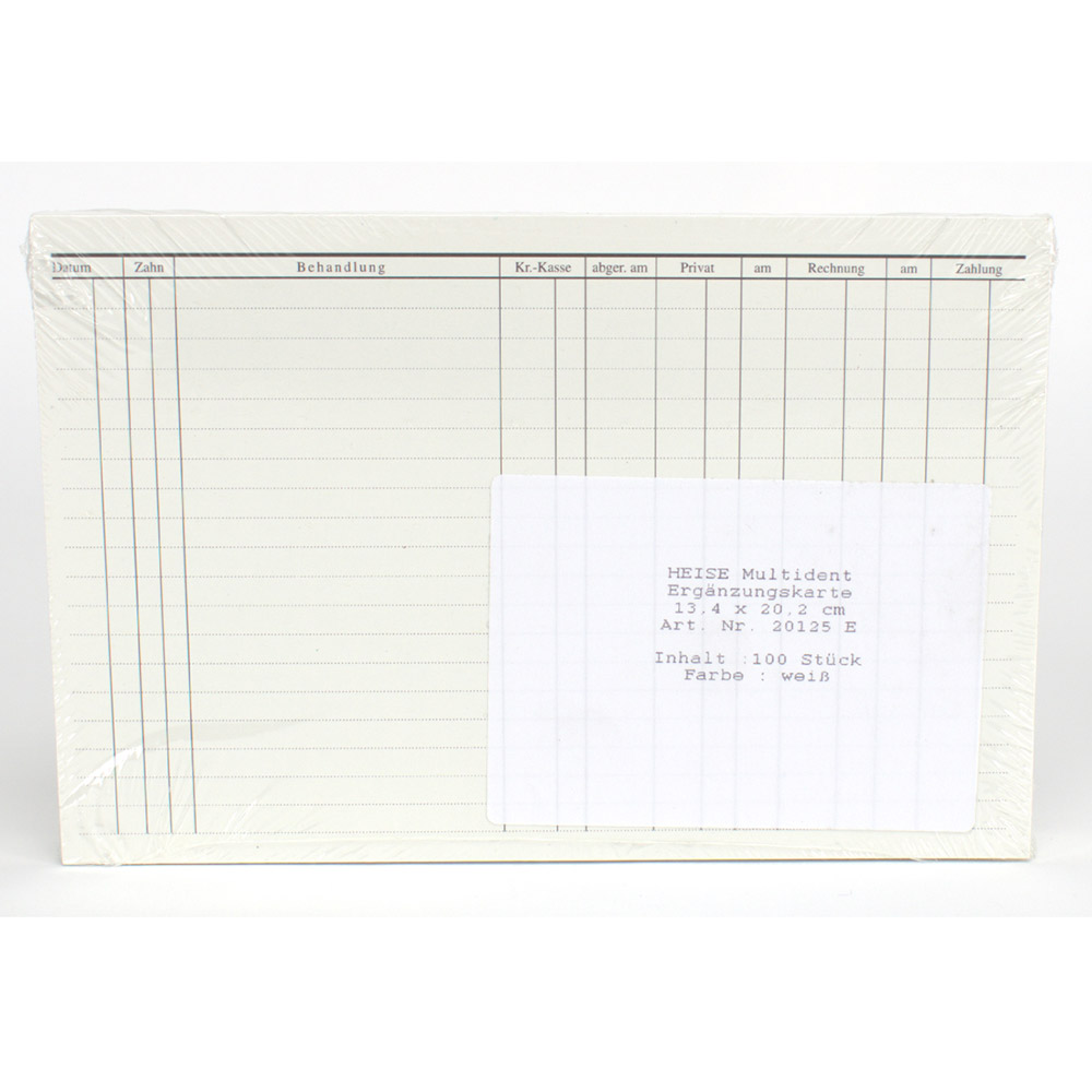 Multident kaarten wit, 100 stuks