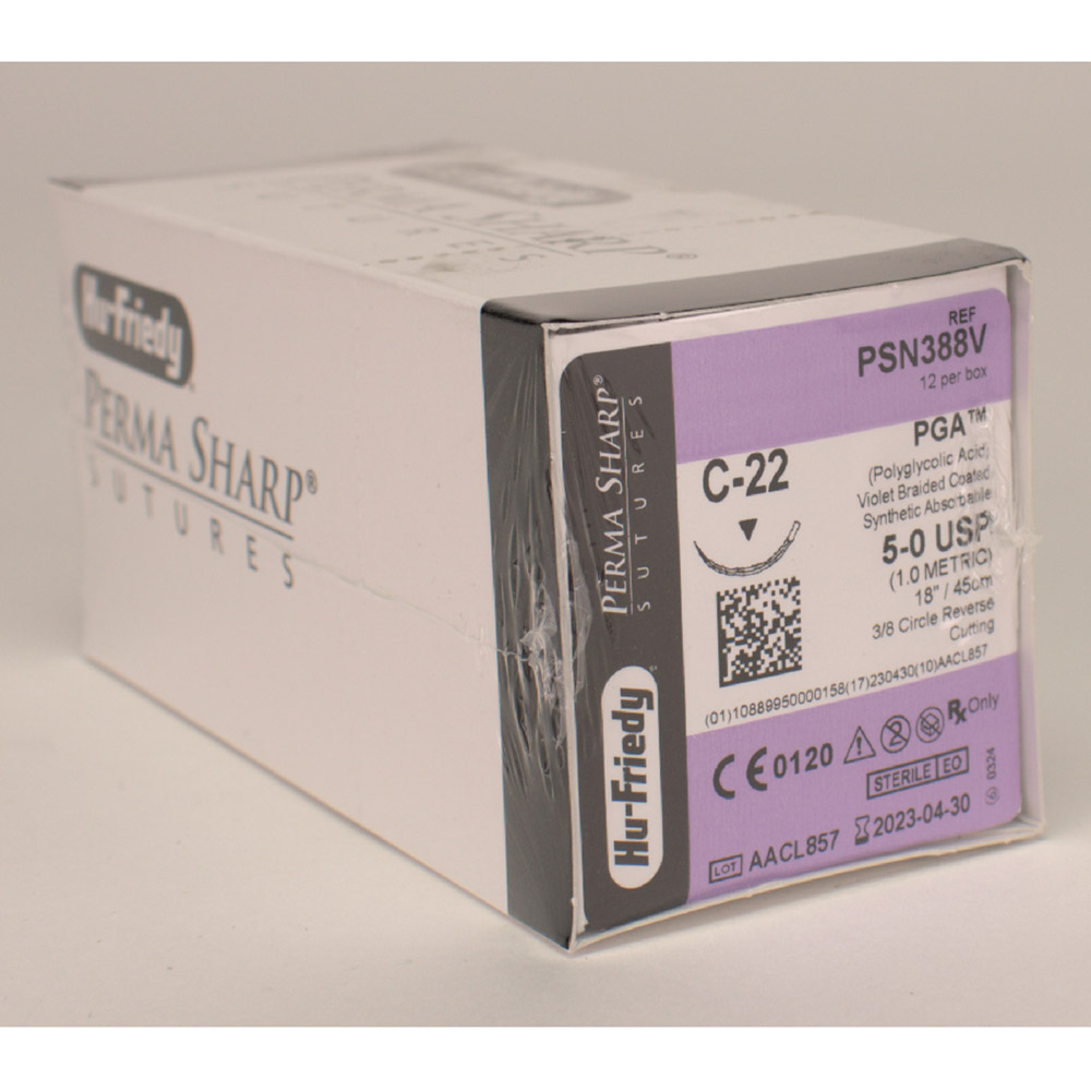 Hechtmateriaal PGA 5-0 PSN388V, 12 stuks