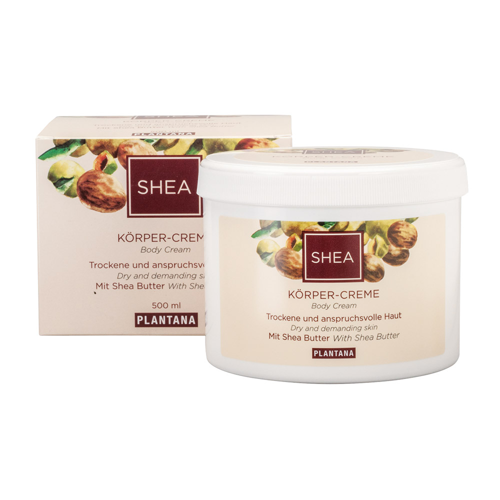 Plantana lichaamscrème Shea-Butter, 500 ml bus