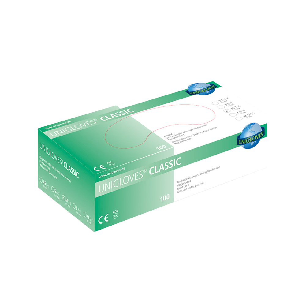 Classic latex handschoenen XS, 100 stuks