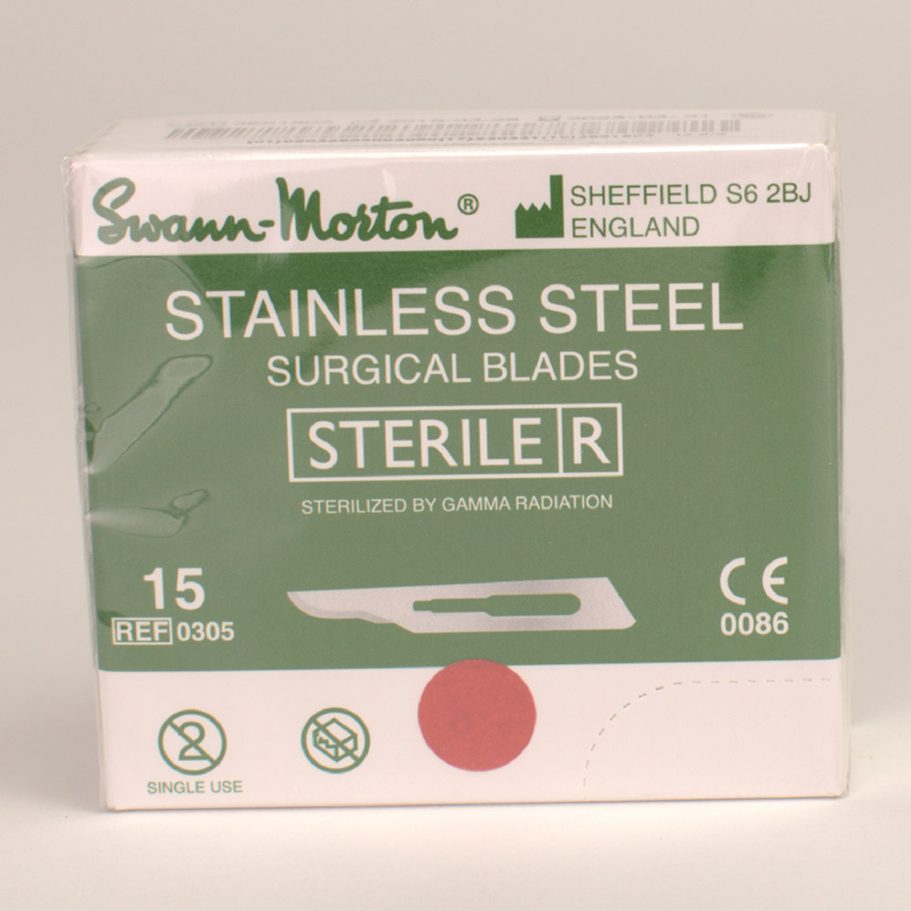 Scalpelmesjes Swann Morton 15 steriel, 100 stuks