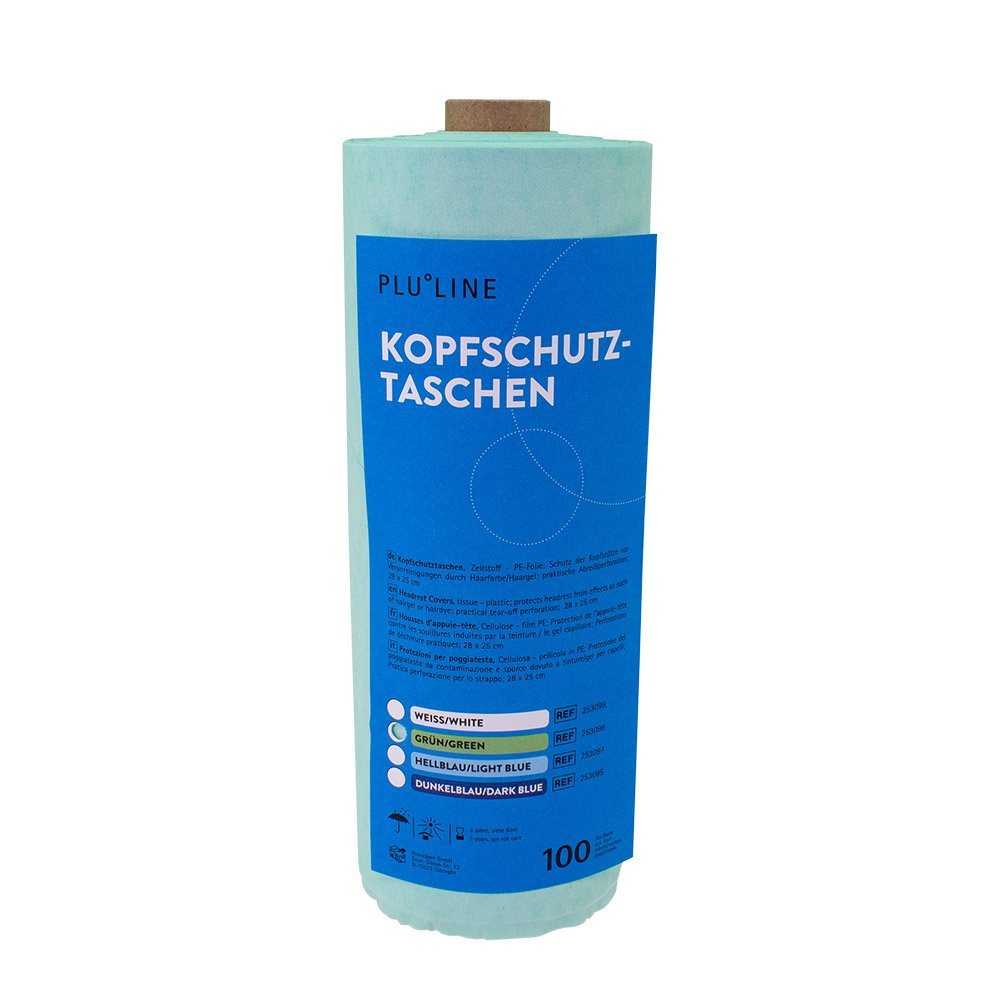 PLULINE hoofdbeschermhoezen 28 x 25 cm groen, 100 stuks