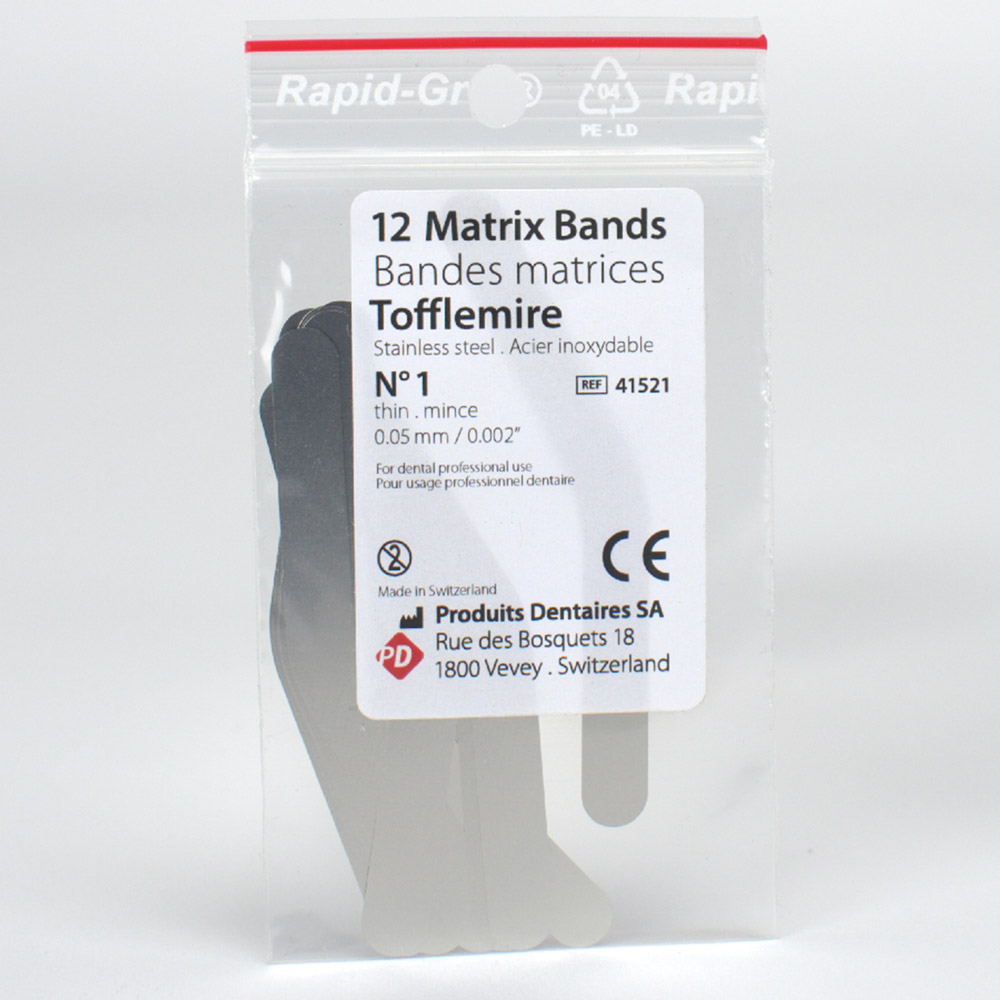 Tofflemire-matrices dun 1 P.D., 12 stuks