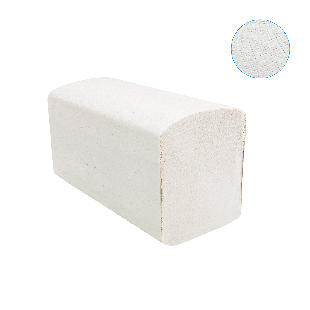 Pluline papieren handdoekjes speciaal V-vouw 2-laags wit 24 x 23 cm, 3750 vellen
