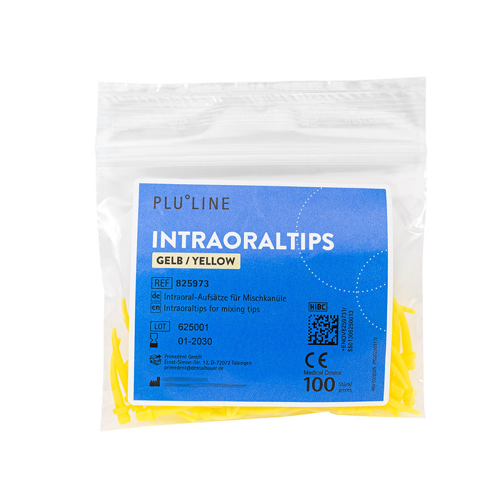 PLULINE Intraoraaltips geel, 100 stuks