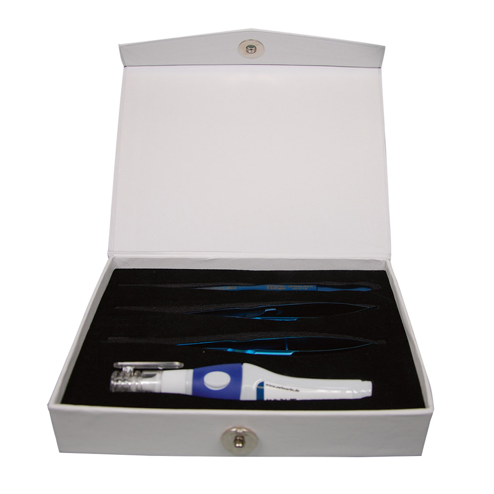 Micro set, needle holder, spring scissors, tweezers, oil stone, set