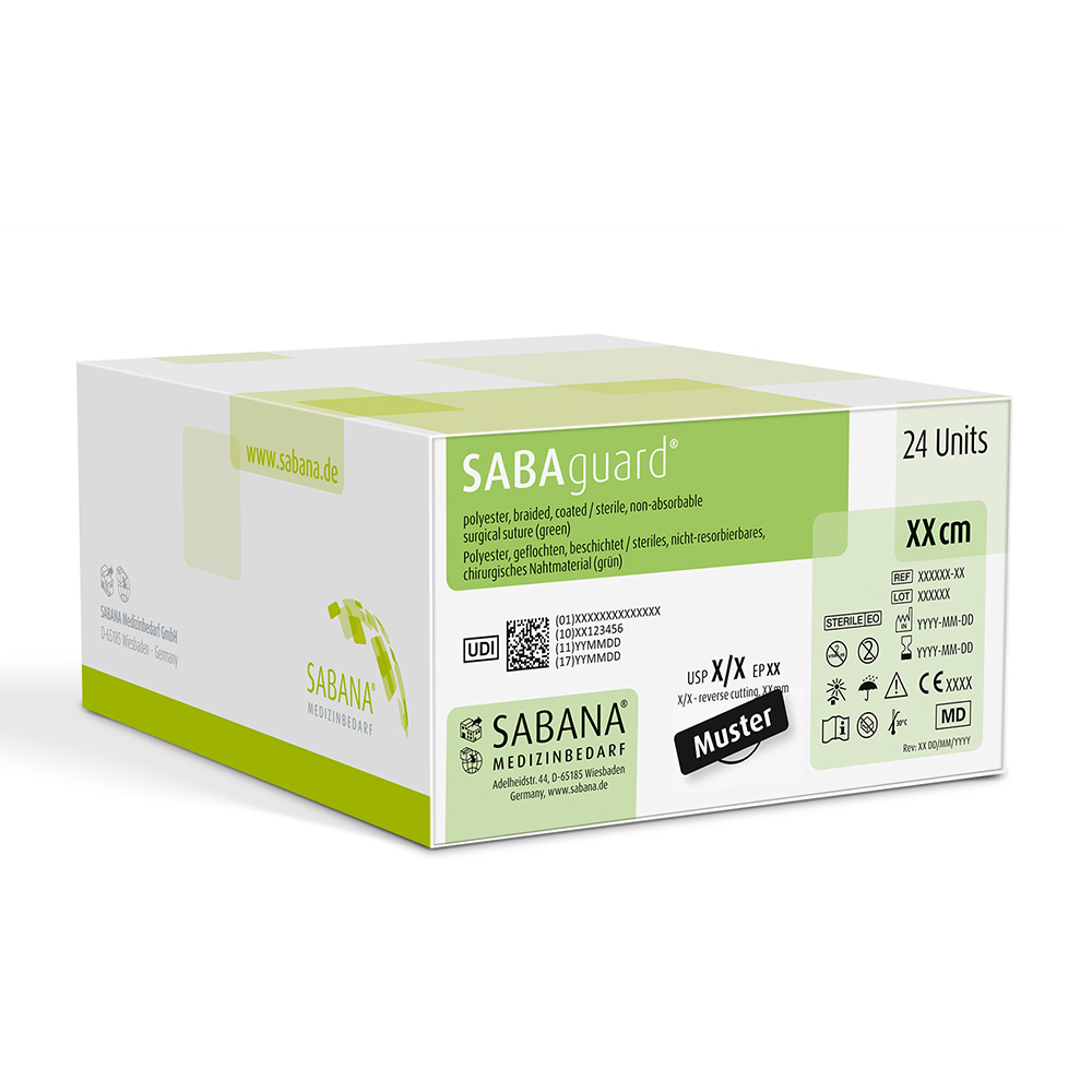 SABAguard, groen, USP 3-0, 75 cm HR-17, 24 stuks
