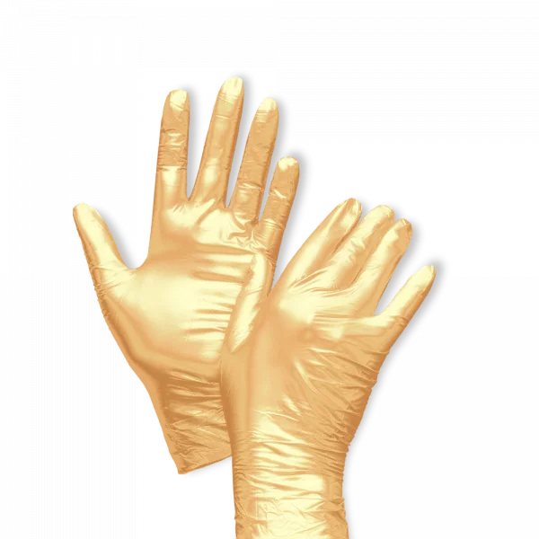 Fancy gouden nitril handschoenen poedervrij maat S, 10 x 100 stuks