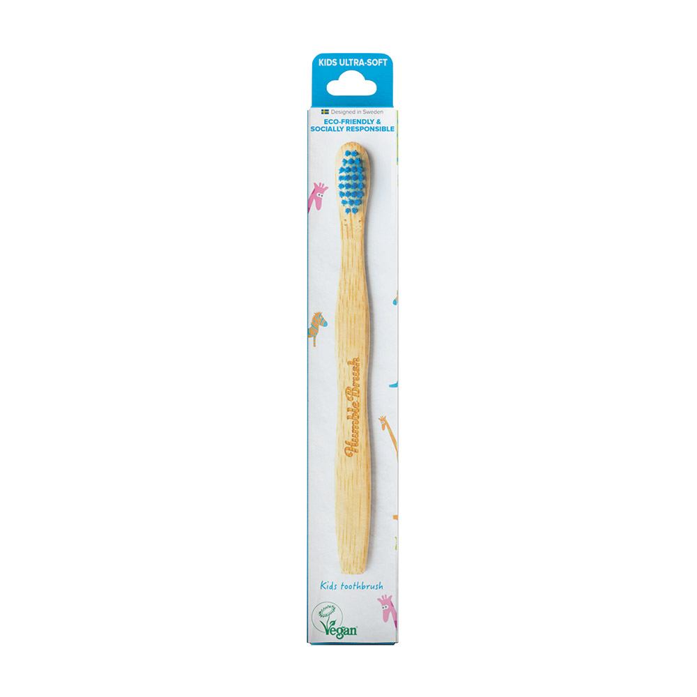 Humble bamboe tandenborstel Kids blauw, stuk