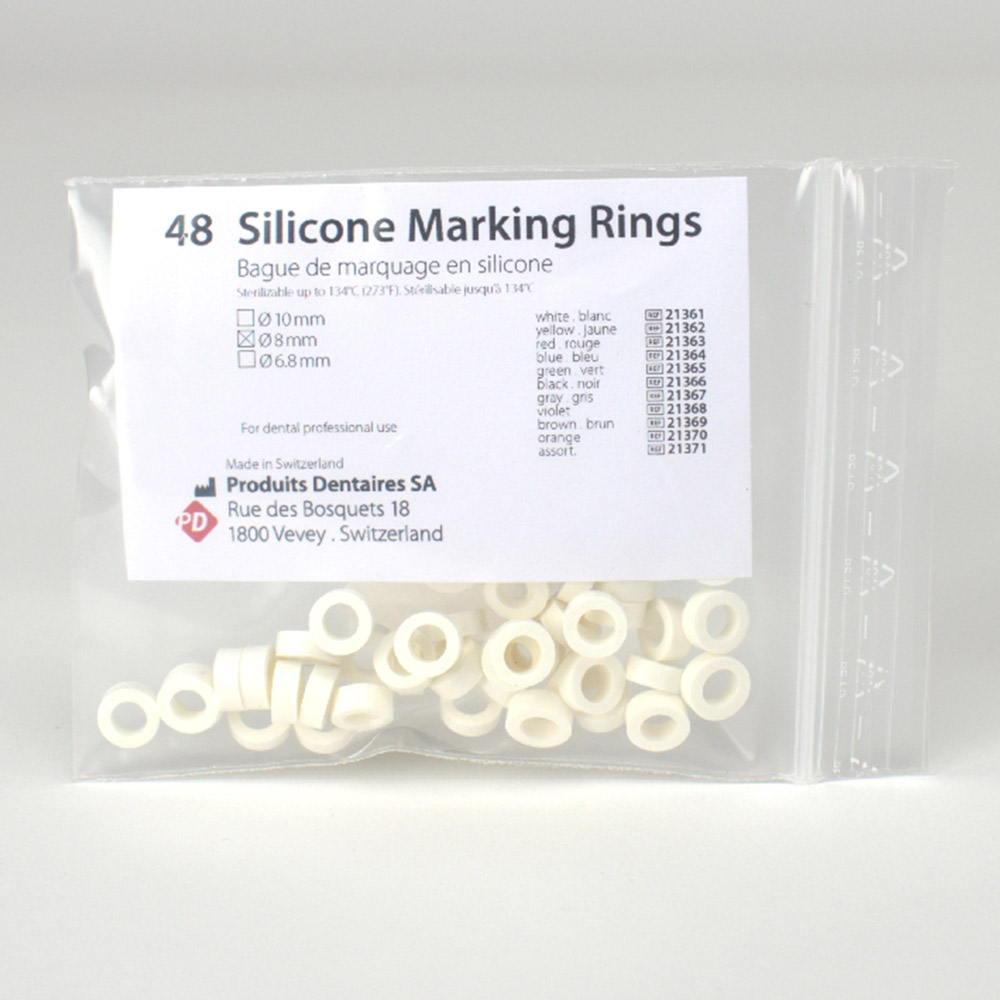 Siliconen ringen 8,0 mm wit, 48 stuks