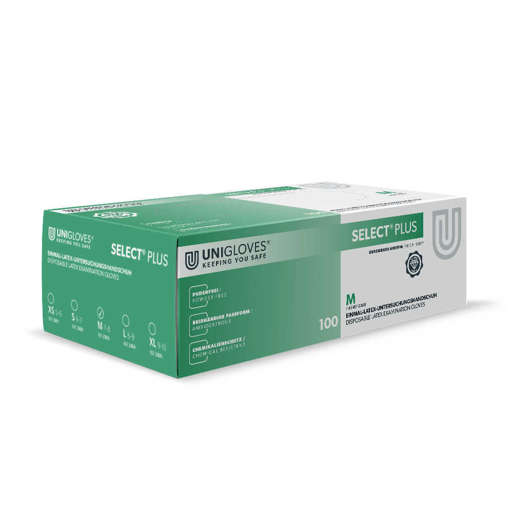 Select Plus Latex Handschoenen poedervrij M, 100 stuks