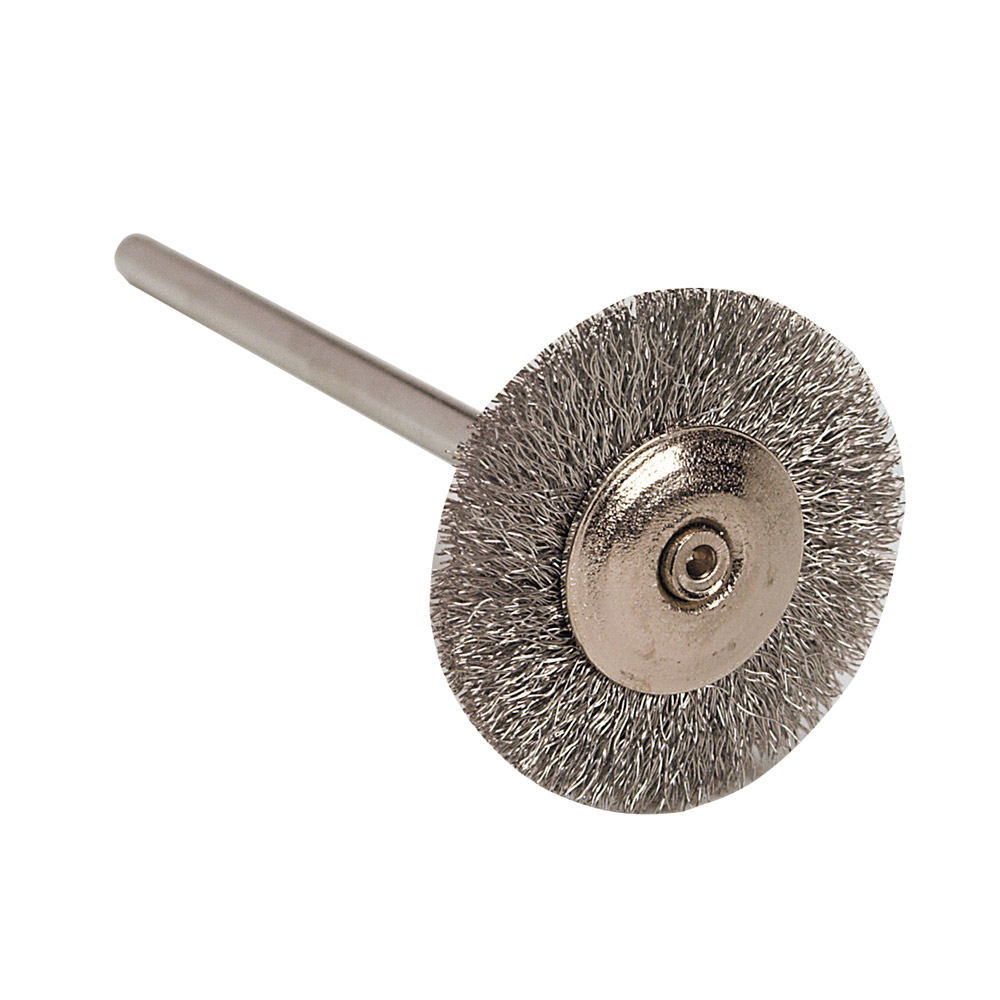 Gemonteerde zilverdraadborstel wiel 19 mm, 12 stuks