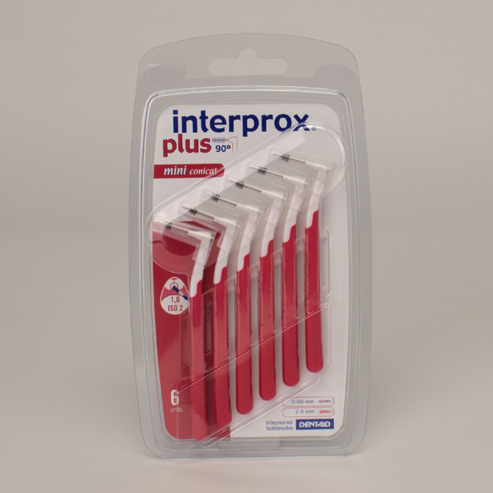 Interprox plus mini conisch rood, 6 stuks