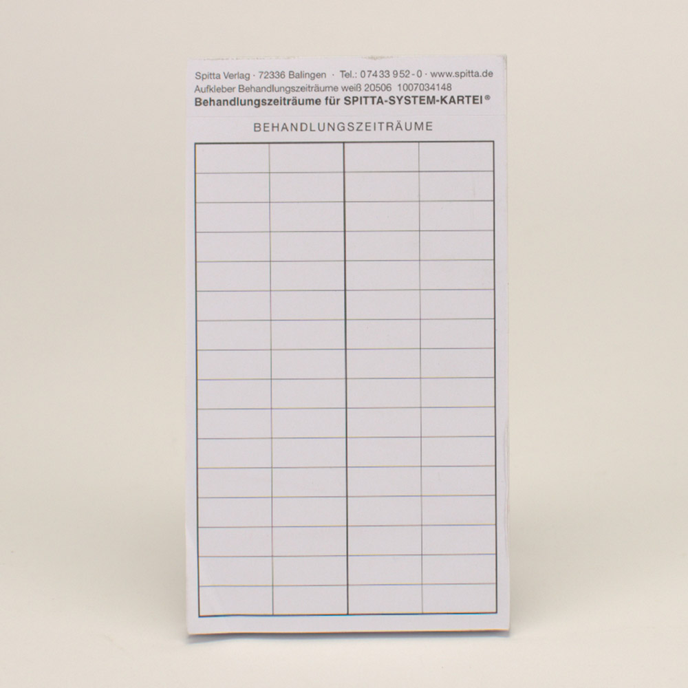 Witte stickers voor behandelingsperiodes, 50 stuks