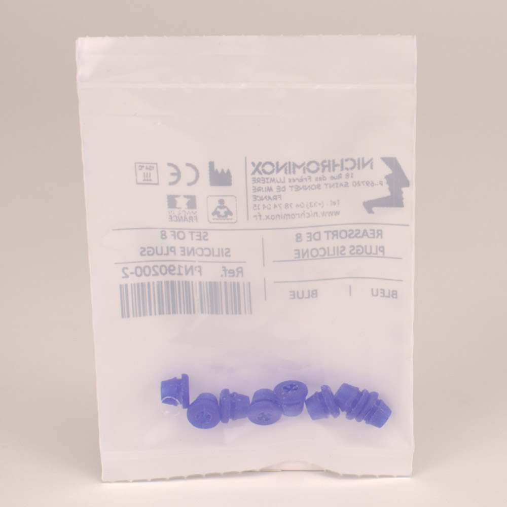 Silicon Plug voor boorhouder blauw, 8 stuks