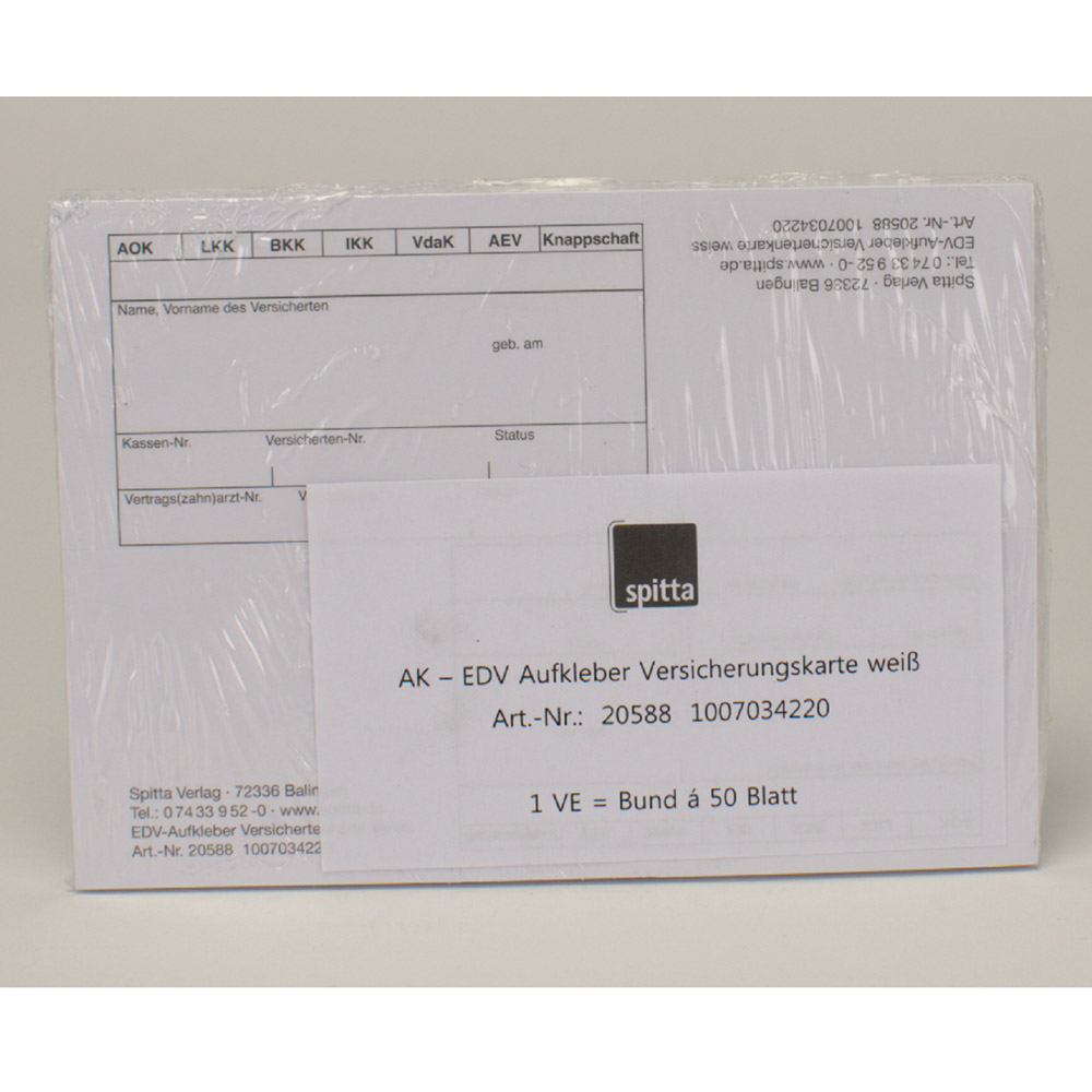 Adresblad EDV volgens KVK zelfklevend 90 x 52 mm wit, verpakking