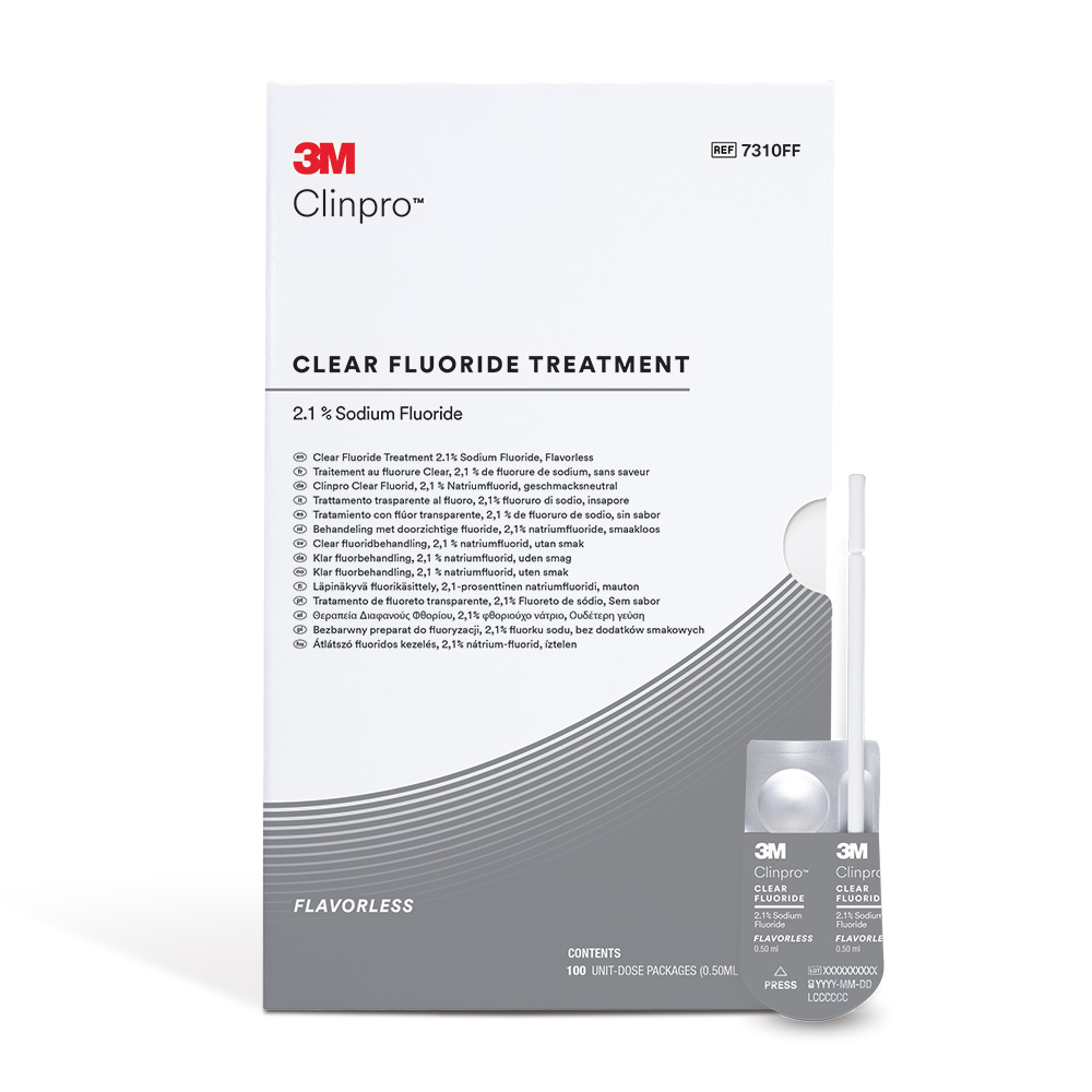 Clinpro Clear Fluoride Neutral L-Pop, verpakking van 100 x 0,5 ml