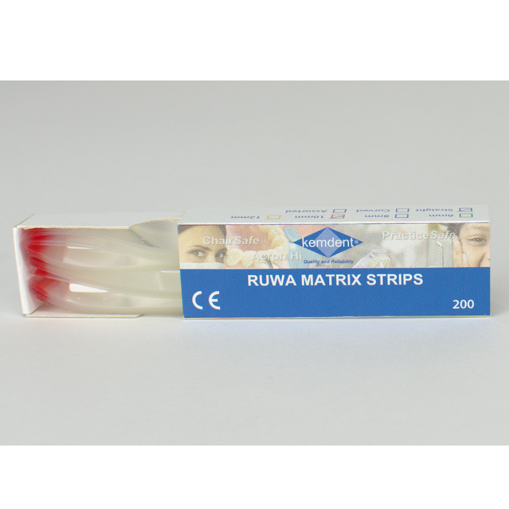 Ruwa Matrixstrips 10 mm recht, 200 stuks