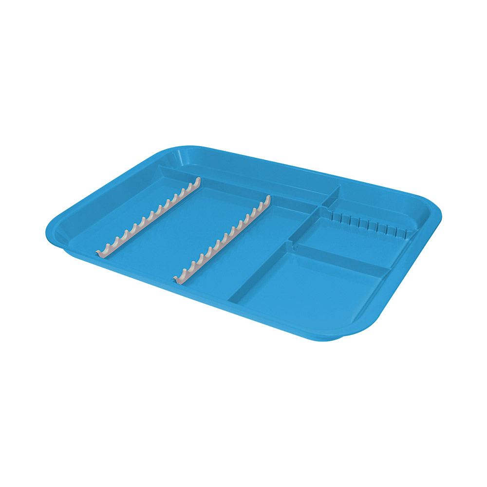 Behandeltray met indeling neonblauw, stuk