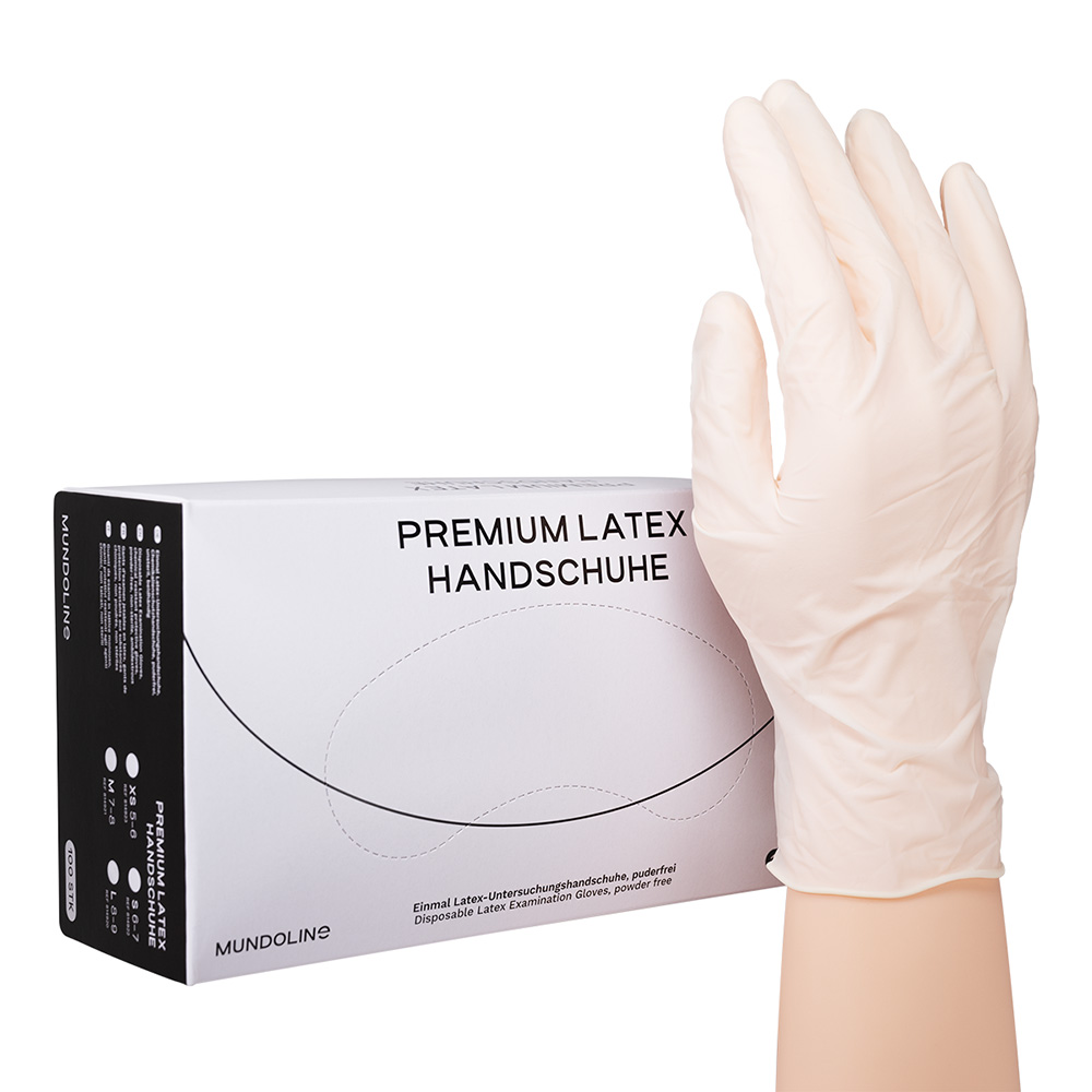 Mundoline Latexhandschoenen Premium Gr. S, 100 St.