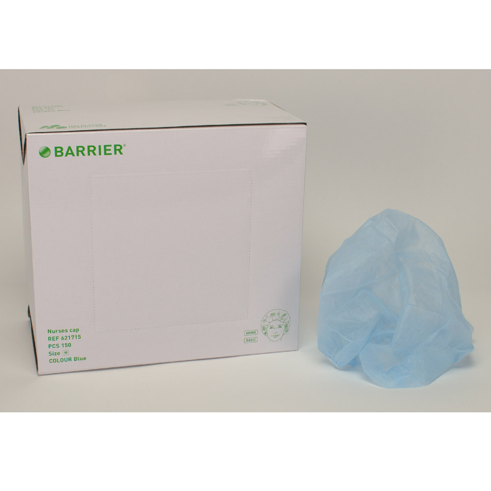 Barrier OP-haube Annie blauw, 150 stuks