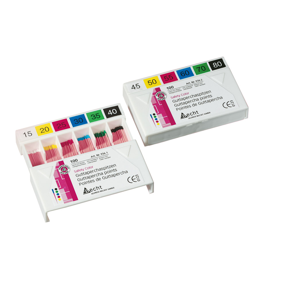 Guttaperchaspitsen Safety Color maat 20, 100 stuks