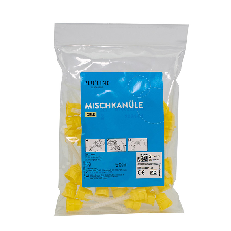 PLULINE Mengcanules SCS geel 1:1/2:1, 50 stuks
