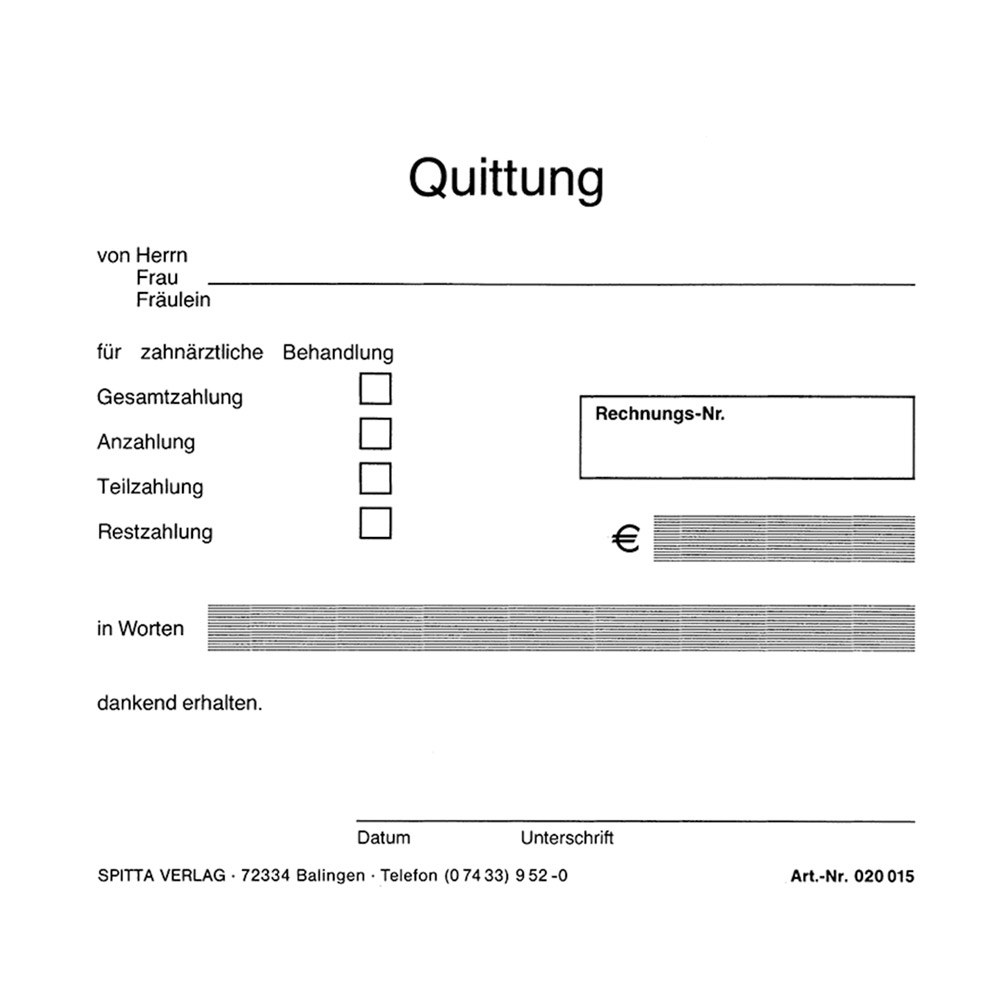 Kwitantieformulier A6 eenvoudig, blocnote