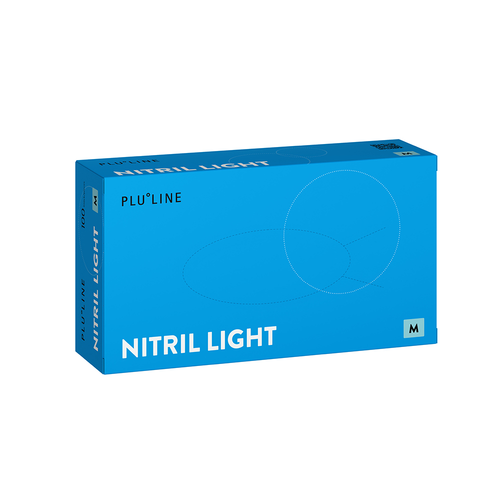 PLULINE Nitril Light handschoenen wit M, 100 stuks