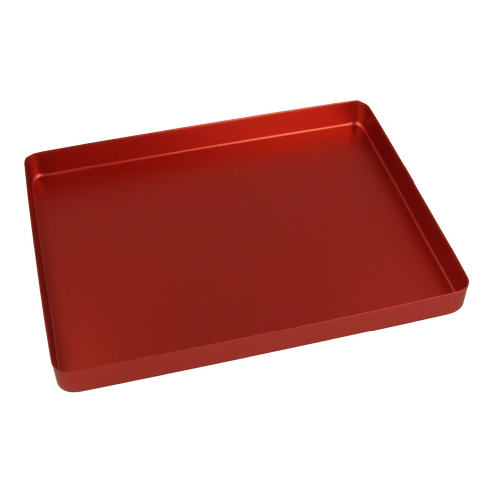 Tray alu-bodem zonder gaten mini 18 x 14 cm rood, stuk