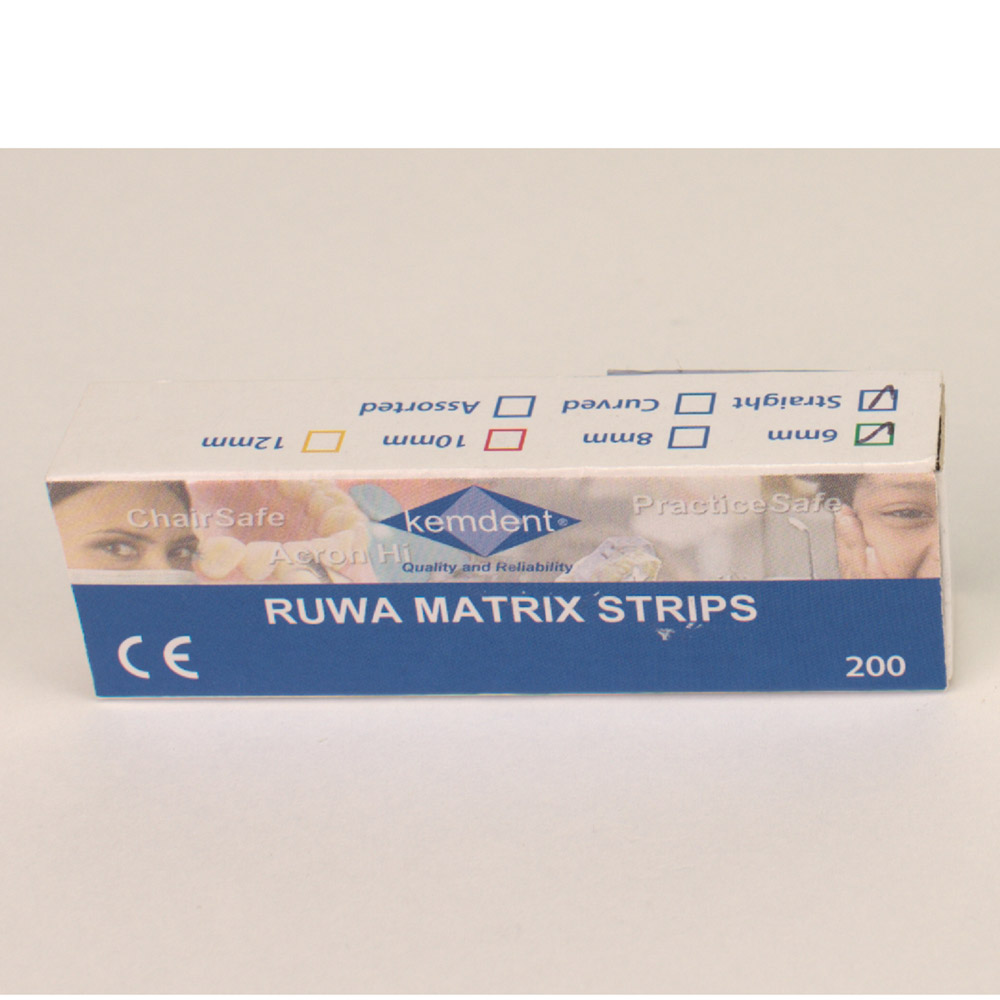 Ruwa Matrixstrips 6 mm recht, 200 stuks