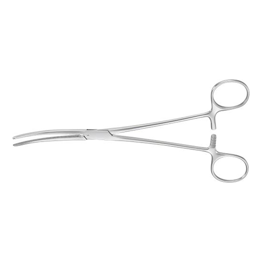 Arterieklem 185 mm gebogen geribbeld St