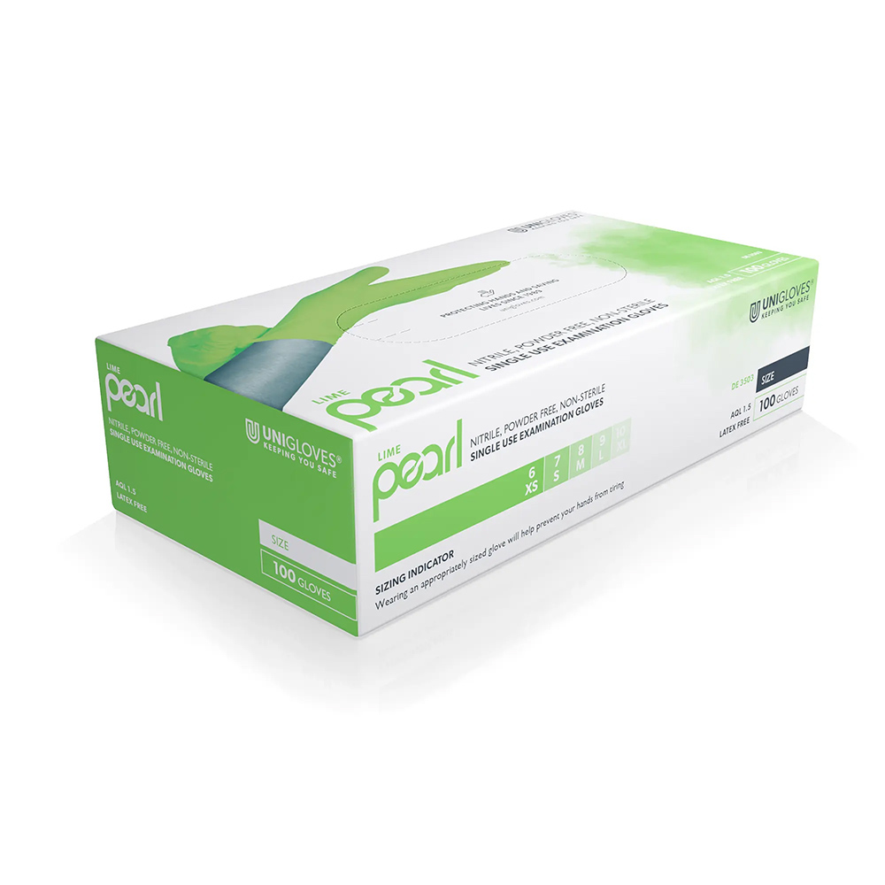 Unigloves Green Pearl Nitril Handschoenen Maat XS, 100 stuks