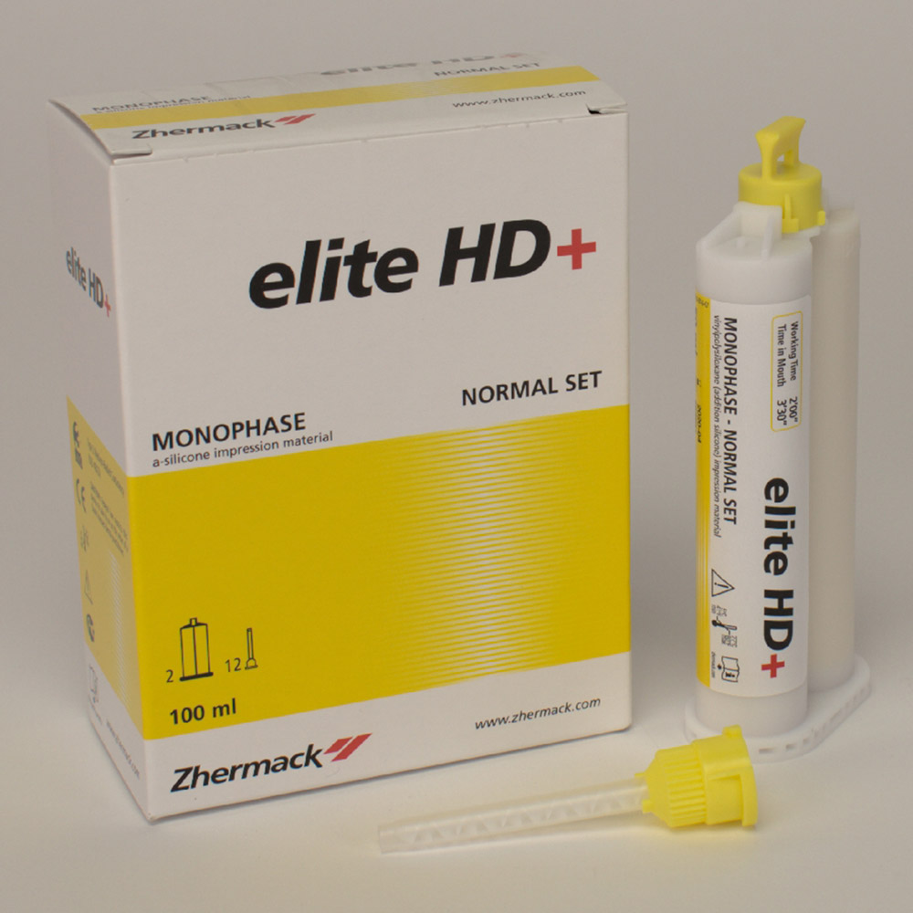Elite HD+ Monofase normaal uithardend, 2 x 50 ml cartridge, 12 mengtips