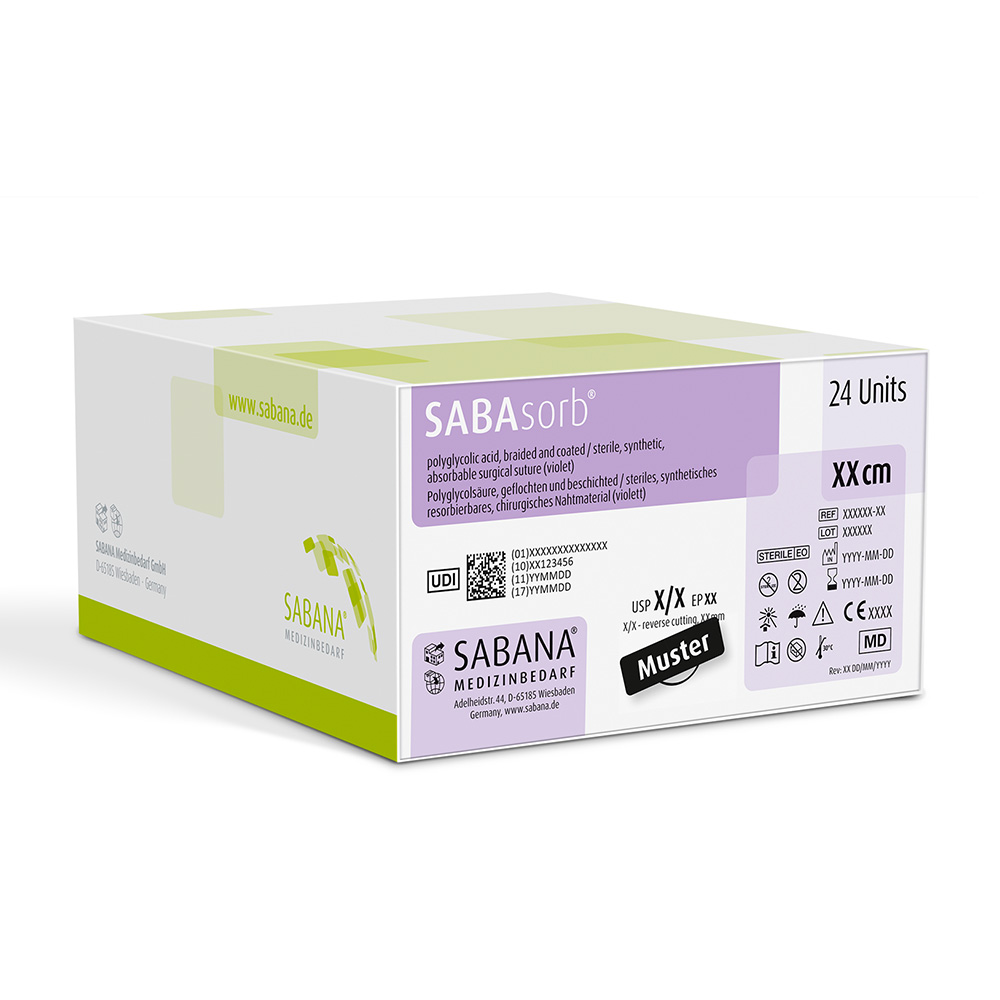 SABAsorb, violet, USP 5-0, 45 cm DS-13, 24 stuks