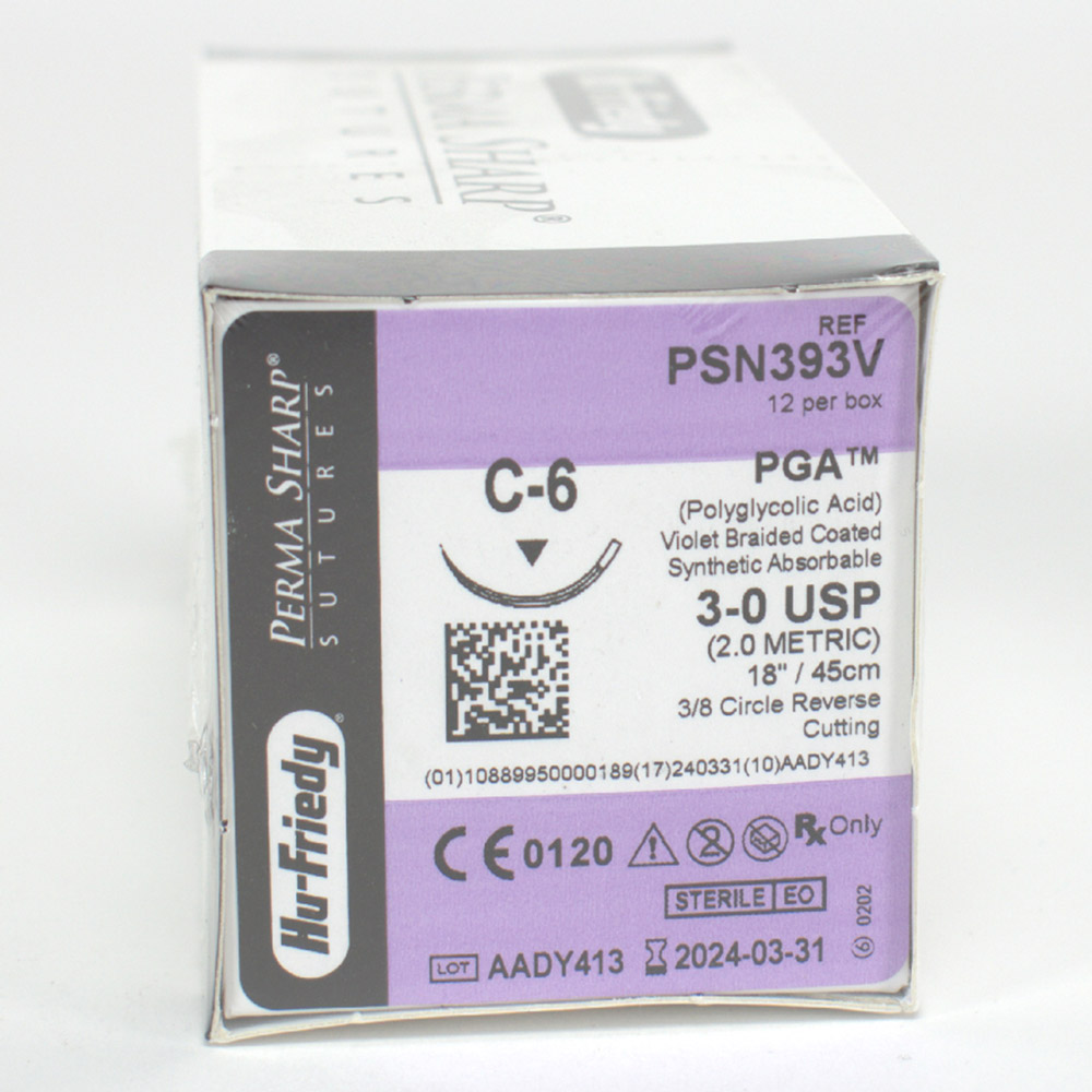 Hechtmateriaal PGA 3-0 PSN393V, 12 stuks