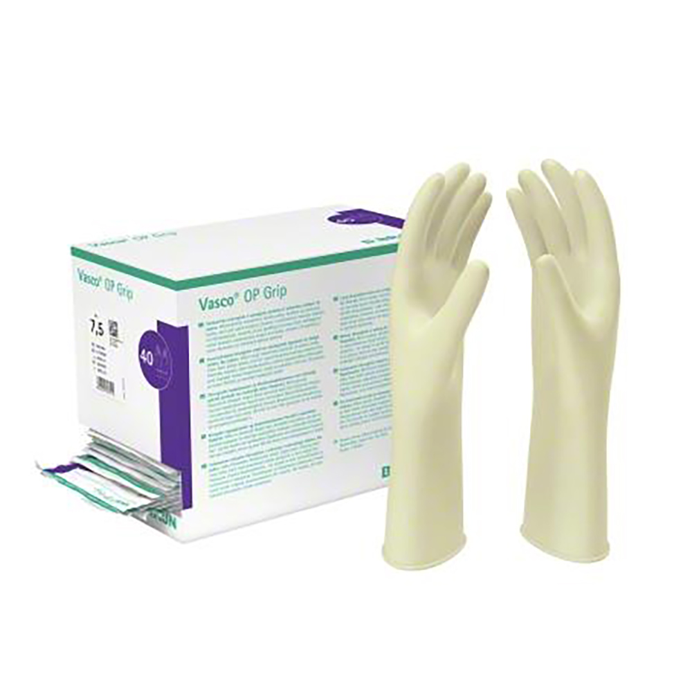Vasco OP Grip Latex Handschoenen poedervrij Maat 8, 40 paar