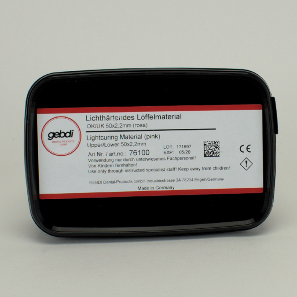 Lichthardend lepelmateriaal roze BK/OK, verpakking