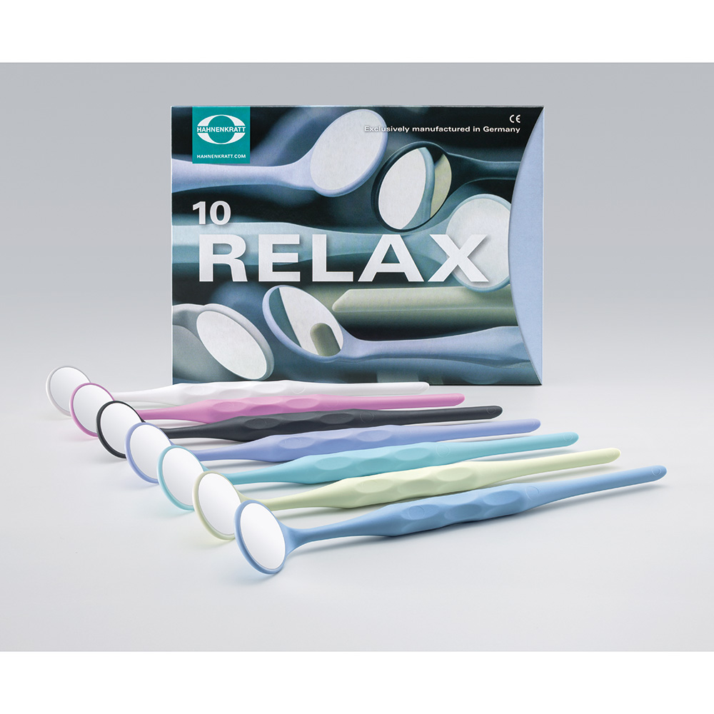Mondspiegel Relax FS Rhodium 5 vlak, 10 stuks gesorteerd