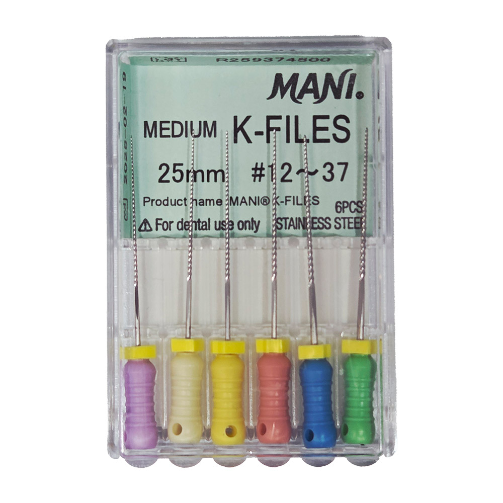 MANI MEDIUM K-FILES 25mm #12-37, 6 stuks