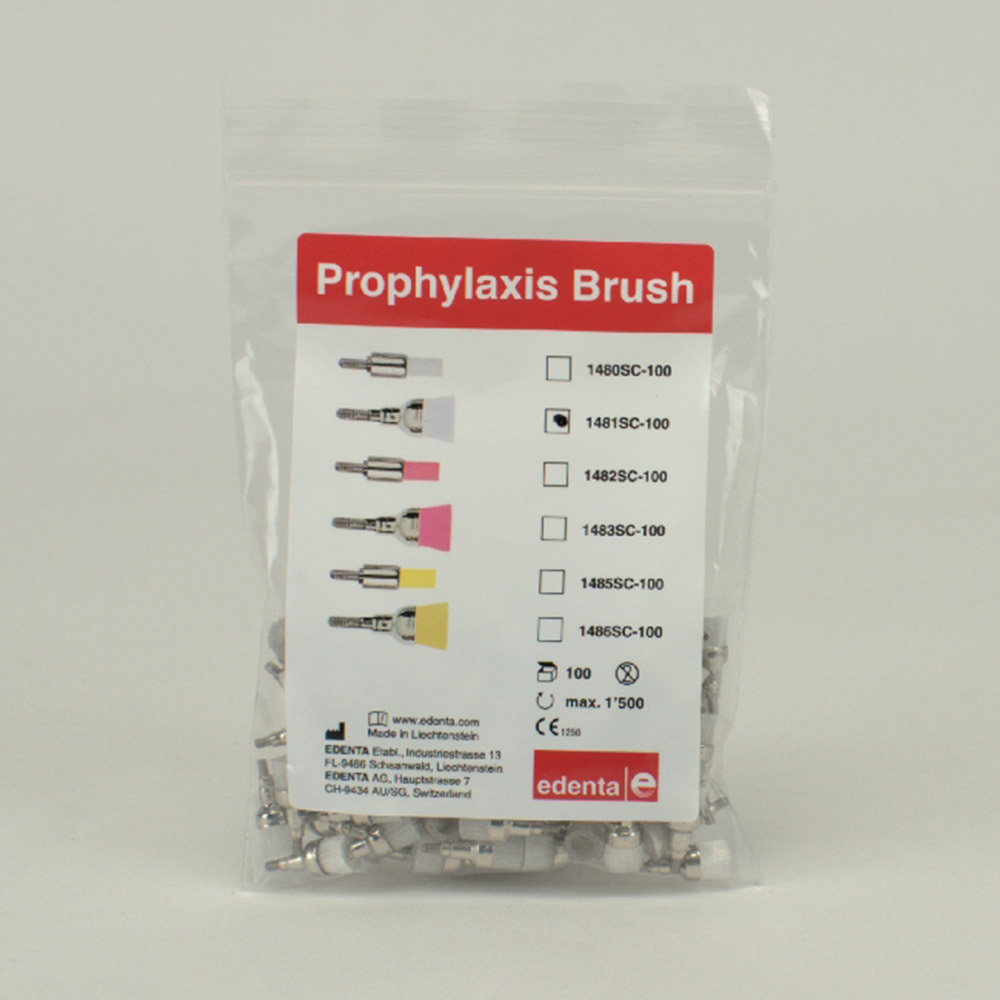 Prophy borstel SC pot groot wit 1481, 100 stuks